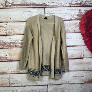 GAP heathered oatmeal open front cardigan sweater